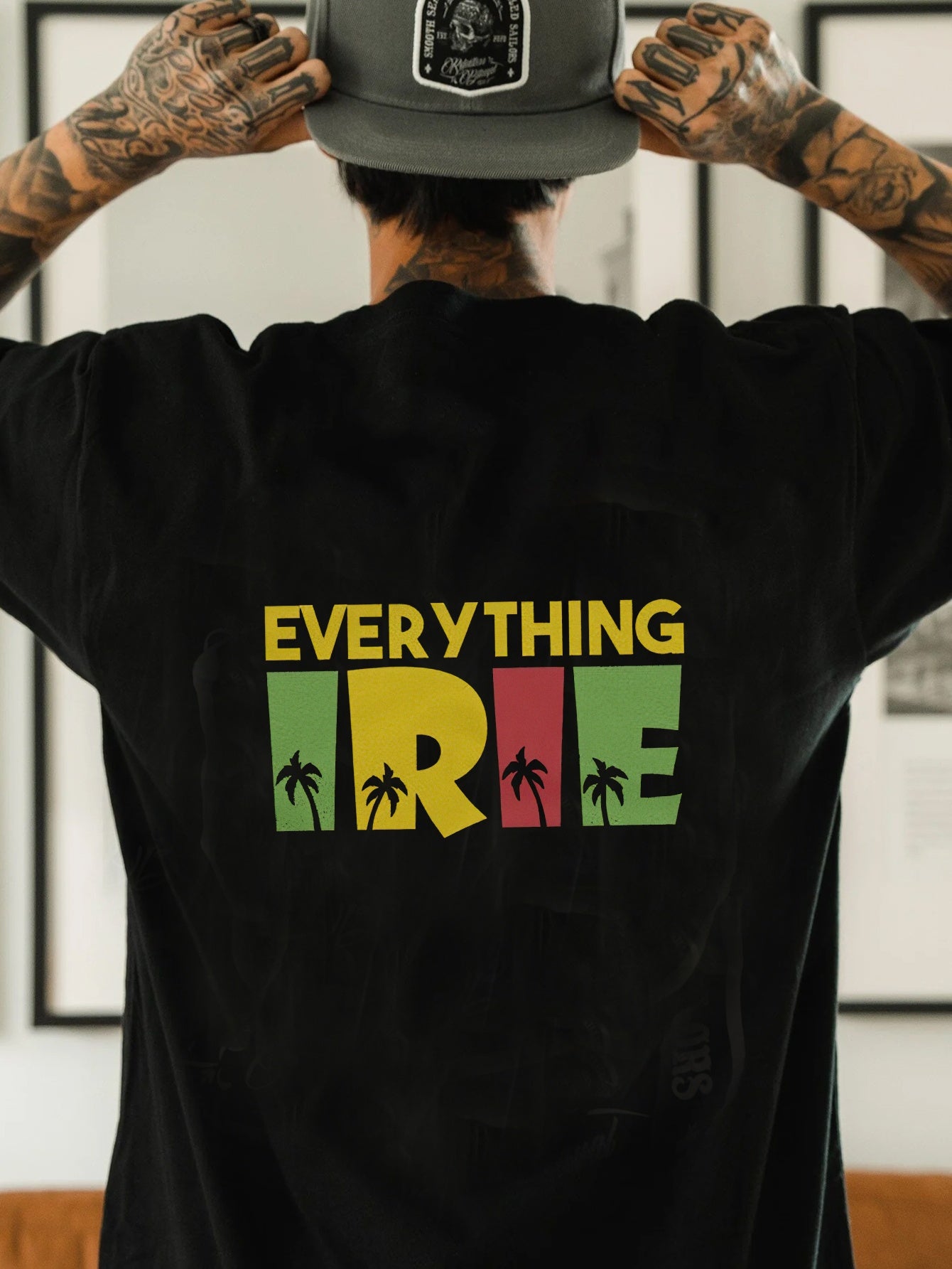 Colorful Art Alphabet Everything Smooth Reggae Style Men's T-shirt, Alphabet Pattern T-shirt Men's Summer Clothing, Men's Clothing-1